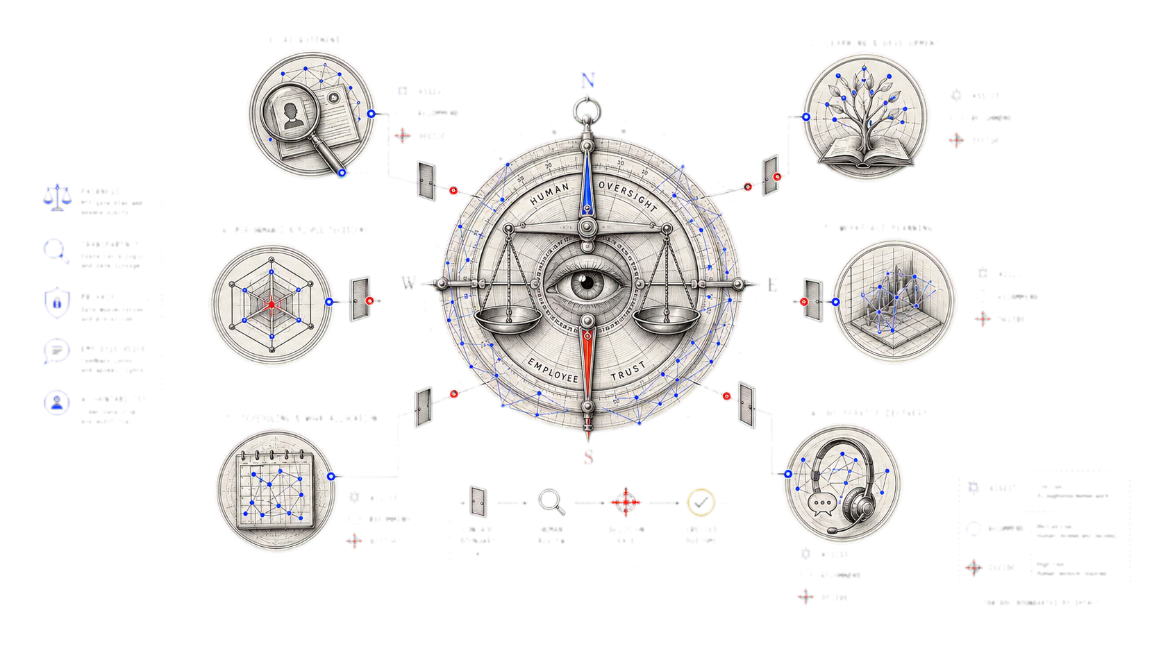 KOR editorial illustration for AI Adoption in HR: How to Build Trust, Fairness and Human Oversight.